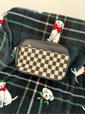 Black and Cream Checkered Women’s Crossbody Bag